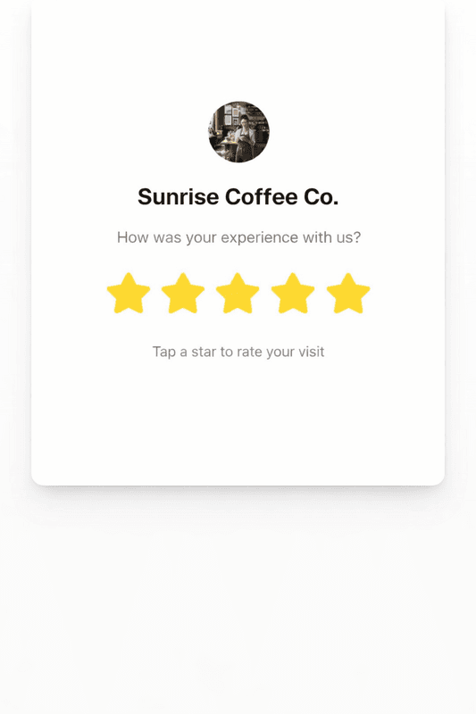 Customer rating screen